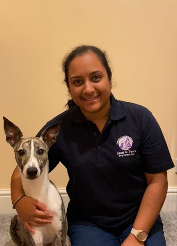physiotherapist with dog